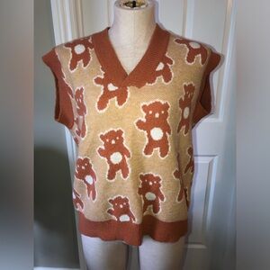 Cider Oversized Bear Knit Vest